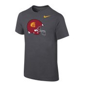 USC Trojans Youth Nike Anthracite Helmet Alt Logo Cotton T-Shirt